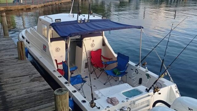 Little Blue Fishing Boat